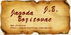 Jagoda Bozitovac vizit kartica